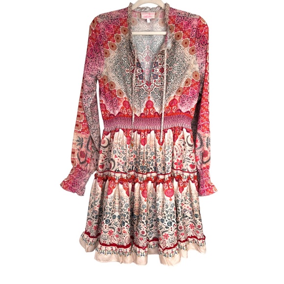 Anthropologie Siddhartha Bansal Dakota Peasant Dress Boho Printed Size Small - Picture 5 of 9